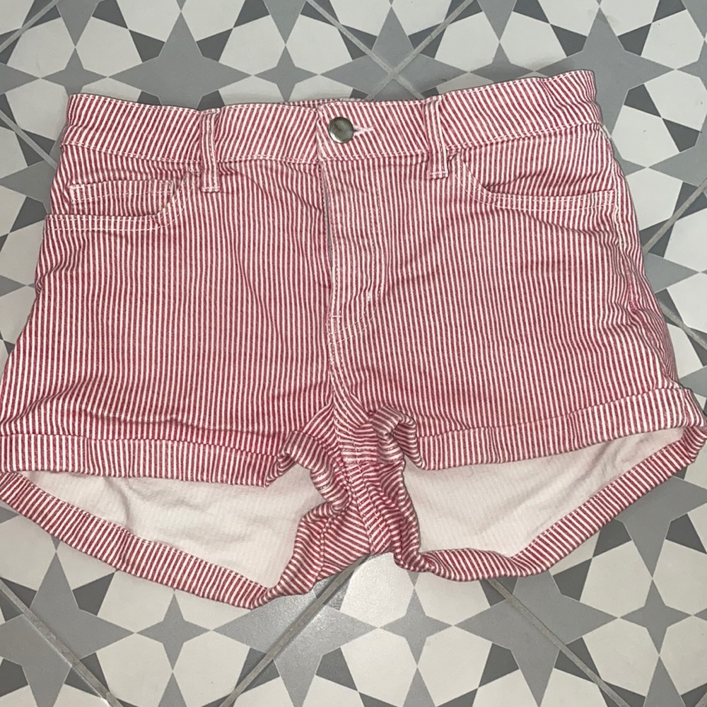Red & white striped shorts